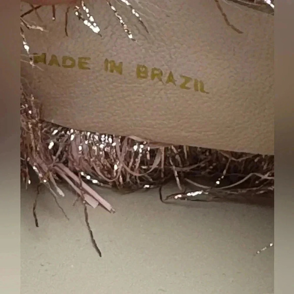 NWOT LOEFFLER RANDALL Katie Raffia Plank Slide in Ballet & Rose Gold size 9 - Picture 10 of 12